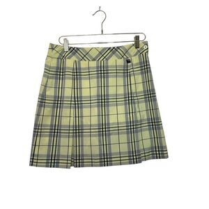 EP Pro Golf‎ Skort Skirt Womens 8 Yellow Plaid Pockets Lined Side Zip Pickleball